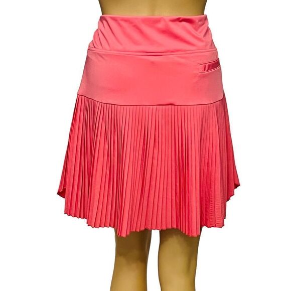 GG Blue Activewear Pink Pleated Pockets Elastic Waistband Skirt Skort Sz L - Picture 4 of 13